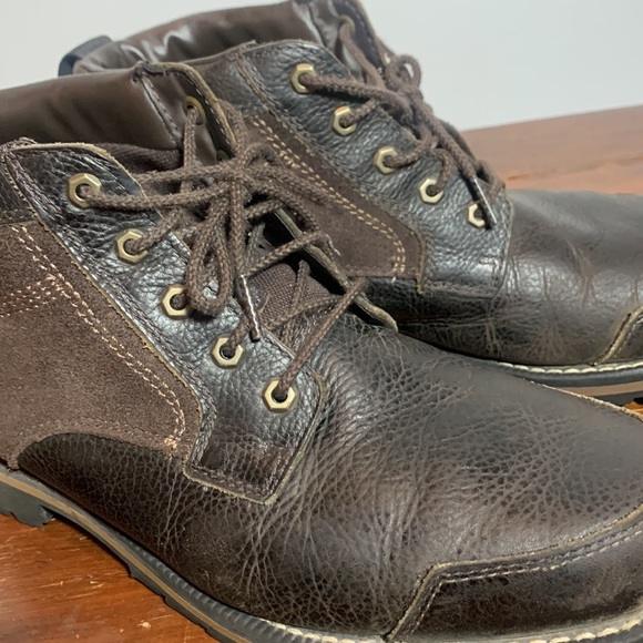 LIKE NEW! TIMBERLAND Brown leather Lace-Up Chukka Boots Mens US 10 - Picture 5 of 5